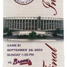 Philadelphia Phillies Sep 28 2003 Veterans Stadium Final Game Ticket
