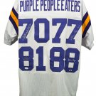 Purple People Eaters Signed Custom White Pro-Style Football Jersey JSA  COA