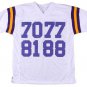 Purple People Eaters Signed Custom White Pro-Style Football Jersey JSA COA