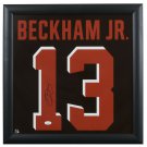 Odell Beckham Signed Framed Cleveland Browns 20x20 Jersey Photo JSA
