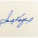 Sandy Koufax Brooklyn Dodgers Signed 3x5 Index Card PSA D28134