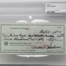 Vince Lombardi Signed Slabbed Vintage 1968 Personal Check #351 BGS