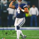 Dak Prescott Signed 16x20 Dallas Cowboys Passing in Blue Jersey Photo JSA