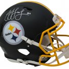 JuJu Smith-Schuster Signed Steelers Full Size Matte Black Speed Auth Helmet JSA