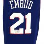 Joel Embiid Signed Twice Philadelphia 76ers Blue Nike Replica Jersey Fanatics