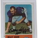 Billy Shaw Signed 1962 #16 Fleer Bills Rookie Card Slabbed HOF 99 PSA/DNA EX 5