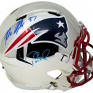 Tom Brady Rob Gronkowski Dual Signed Patriots FS Chrome Rep Helmet TriStar JSA