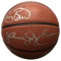 Larry Bird Julius Dr J Erving Signed Spalding Replica NBA Basketball JSA+Bird