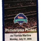 Philadelphia Phillies July 31 2006 vs Marlins Ticket