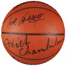 Wilt Chamberlain Bill Russell Signed Spalding Basketball JSA Z50299
