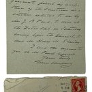 Grover Cleveland Handwritten Signed 1891 Letter w/ Envelope BAS A67845