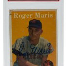 Roger Maris Signed 1958 #47 Topps Indians Rookie Baseball Card Slabbed PSA Good2