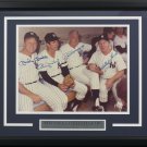 Mantle Martin DiMaggio Ford New York Yankees Signed Framed 11x14 Photo JSA
