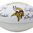 Purple People Eaters Signed Vikings Logo Football Page Eller Marshall Larsen BAS