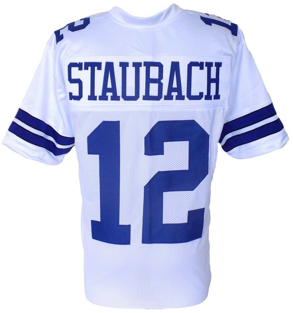 Roger Staubach Unsigned Custom White Pro-Style Football Jersey Large