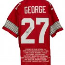 Eddie George Signed Custom Red College-Style Football Stat Jersey BAS