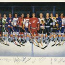 NHL 500 Goal Scorers 17 Signed 22x37 Ron Lewis Litho Howe Hull & More BAS A61076
