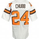 Nick Chubb Signed White Custom Pro-Style Football Jersey Dawg Pound JSA
