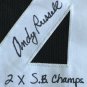 Andy Russell Signed Custom Black Pro-Style Football Jersey SB Champs JSA ITP