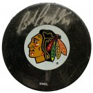 Bob Probert Signed Chicago Blackhawks Logo Puck BAS G15639