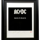 AC/DC Framed 22x28 Back In Black Plate Signature Lithograph