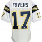 Phillip Rivers Signed Custom White Throwback Football Jersey JSA