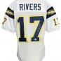 Phillip Rivers Signed Custom White Throwback Football Jersey JSA