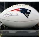 Julian Edelman Signed New England Patriots Logo Football JSA w/ Case