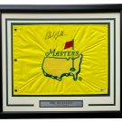 Phil Mickelson Signed Framed 20x24 Undated Embroidered Masters Flag BAS H19906