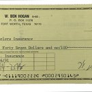 Ben Hogan Signed 1990 Personal Bank Check #3182 JSA