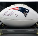Rob Gronkowski Signed New England Patriots Logo Football JSA w/ Case