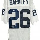 Saquon Barkley Signed Custom White College Football Jersey PSA