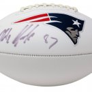 Rob Gronkowski Signed New England Patriots Logo Football JSA WP849462