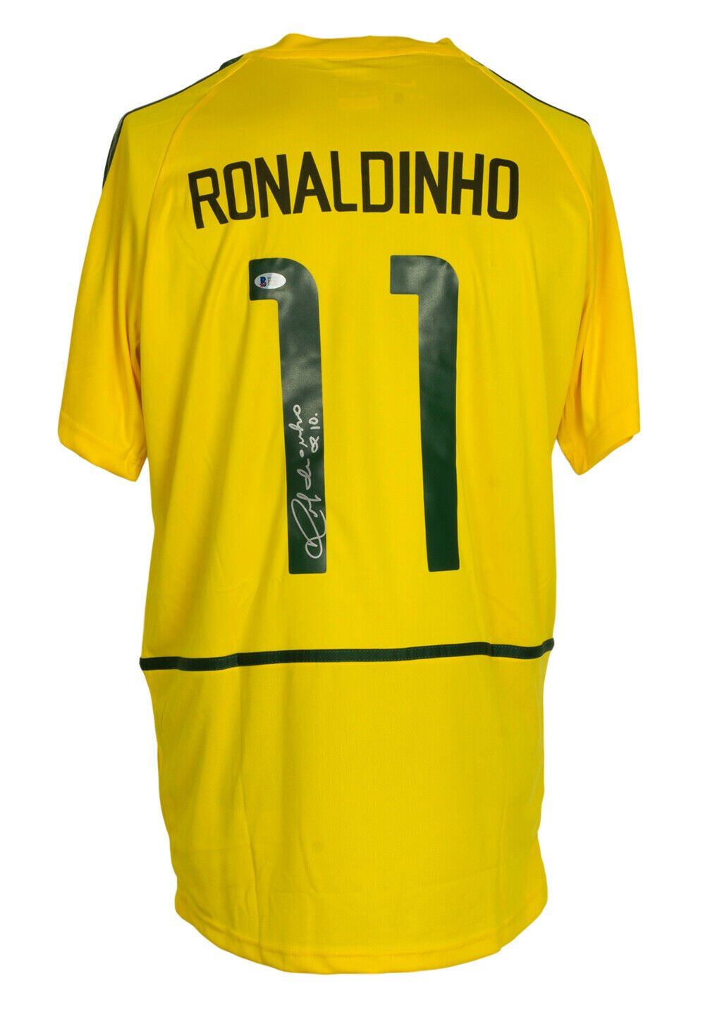 Ronaldinho Signed Brazil Nike Soccer Jersey Rio Inscribed BAS
