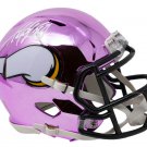 Adrian Peterson Signed Minnesota Vikings Chrome Mini Speed Helmet BAS