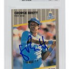 George Brett Signed Slabbed Royals 1989 Fleer #277 Trading Card BAS