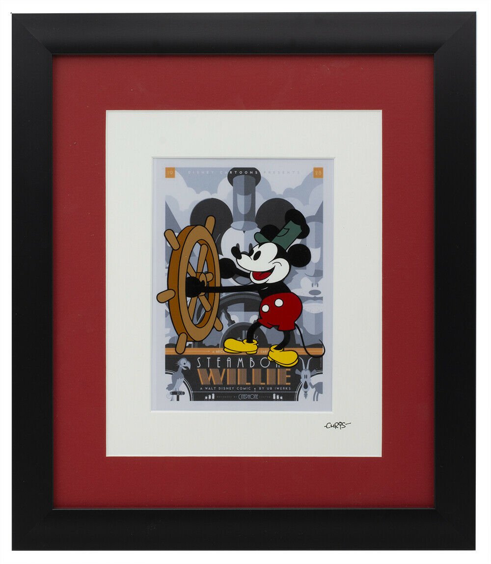 Walt Disney's Mickey Mouse Framed 5x7 Hand-Painted Animation Serigraph