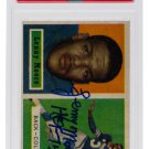 Lenny Moore Signed 1957 #128 Topps Baltimore Colts Card Slabbed HOF 75 PSA