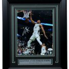 Giannis Greek Freak Antetokounmpo Signed Framed Bucks 8x10 Dunk Photo JSA