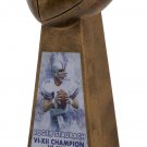 Roger Staubach Dallas Cowboys Signed Gold Replica Championship Trophy BAS