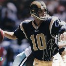 Marc Bulger St. Louis Rams Signed/Autographed 8x10 Blue Uniform Pass Photo SI