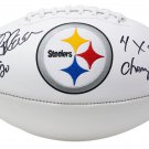 Rocky Bleier Signed Pittsburgh Steelers Logo Football 4x SB Champs Inscribed JSA