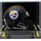 Rocky Bleier Signed Pittsburgh Steelers Mini Helmet 4x SB Champs JSA w/ Case