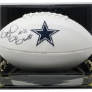 Ezekiel Elliot Signed Cowboys Full Size Logo Football BAS w/ Acrylic Case