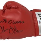Roberto Duran Tommy Hearns Dual Signed Red Everlast Boxing Glove PSA