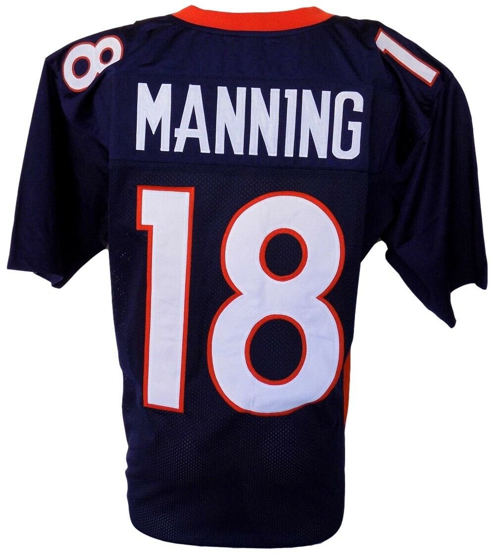 Peyton Manning Unsigned Custom Blue Pro-Style Football Jersey Large
