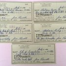 Joe Sewell Cleveland Indians Signed Personal Checks 840-844