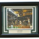 Larry Bird Signed Framed Boston Celtics 8x10 vs Lakers Photo BAS + Bird Hologram