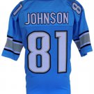 Calvin Johnson Unsigned Custom Blue Pro-Style X-Large Football Jersey