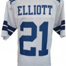 Ezekiel Elliott Unsigned Custom White Pro Style Football Jersey Size X-Large